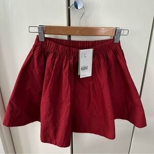 H&M Girls Deep Red Skirt Size 8 Organic Cotton NWT